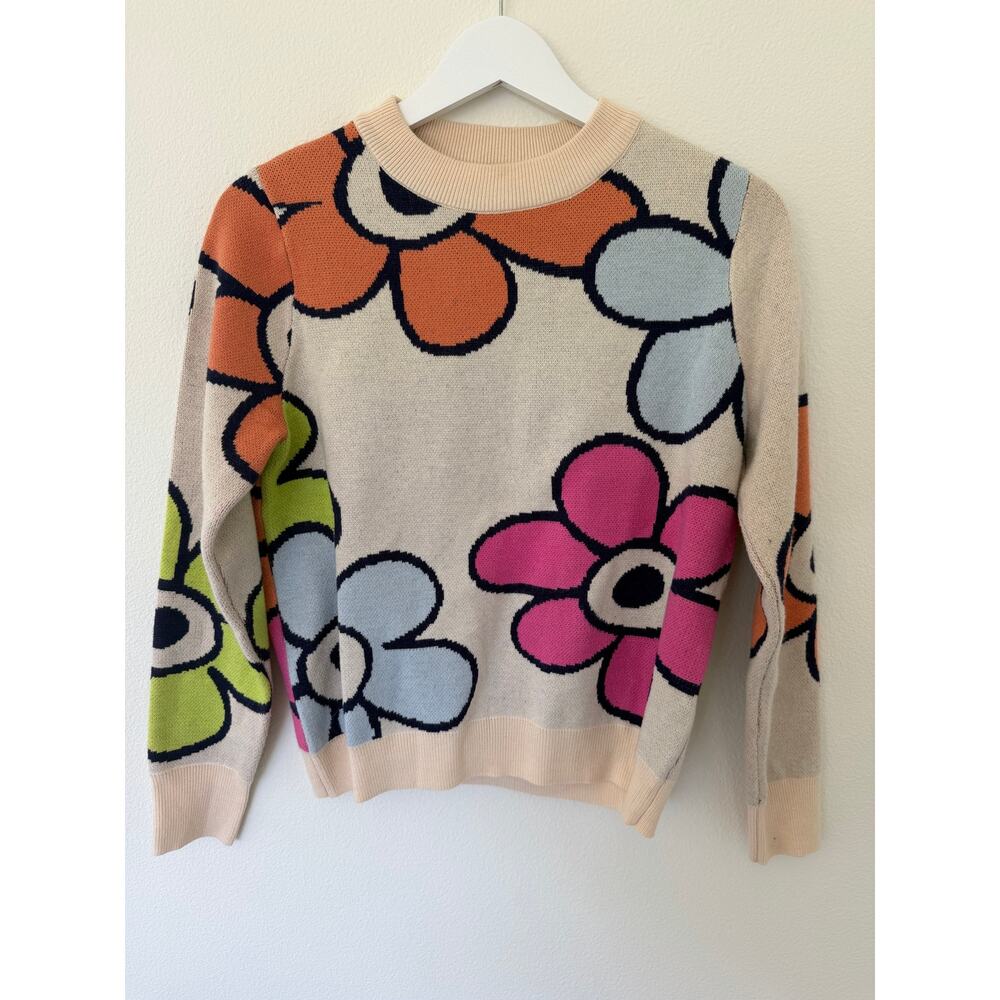 THML Floral Multi-Color Retro Sweater Size XS - Picture 4 of 9